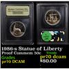 Image 1 : Proof 1986-s Statue of Liberty Modern Commem Half Dollar 50c Graded GEM++ Proof Deep Cameo By USCG