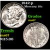 Image 1 : 1942-p Mercury Dime 10c Grades GEM++ Unc