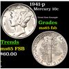 Image 1 : 1941-p Mercury Dime 10c Grades GEM FSB