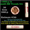 Image 1 : Shotgun Lincoln 1c roll, 1980-p 50 pcs Merchants Bank Wrapper.