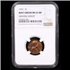 Image 2 : NGC 1972-p Lincoln Cent Ultra Rare Obverse Indent Mint Error 1c Graded ms65 RB By NGC