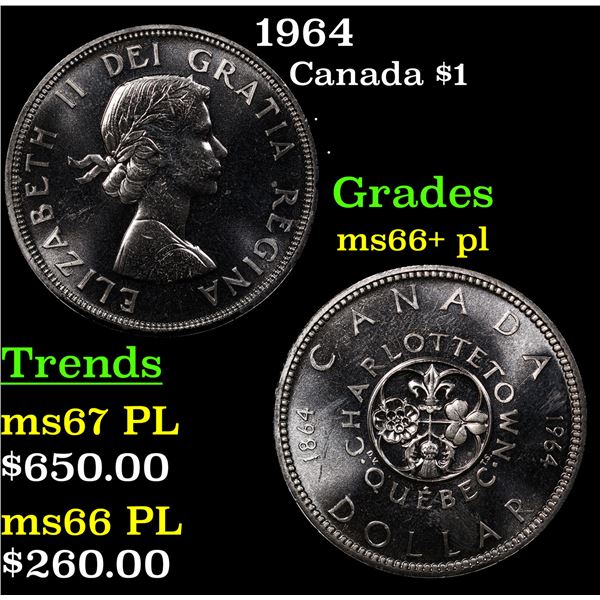 1964 Canada Dollar $1 Grades GEM++ PL