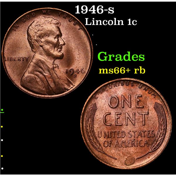 1946-s Lincoln Cent 1c Grades GEM++ RB