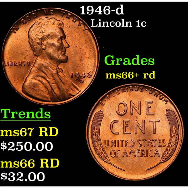 1946-d Lincoln Cent 1c Grades GEM++ RD