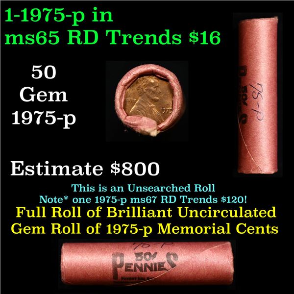 Shotgun Lincoln 1c roll, 1975-p 50 pcs Steel Strong Wrapper