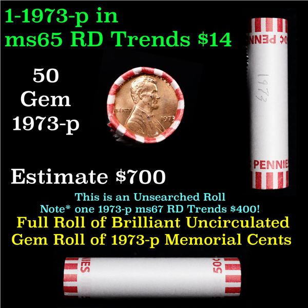 Shotgun Lincoln 1c roll, 1973-p 50 pcs Wrapper
