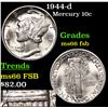 Image 1 : 1944-d Mercury Dime 10c Grades GEM+ FSB