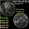 1965 Small Beads, Pointed 5 Canada Dollar $1 Grades GEM++ PL