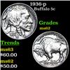 Image 1 : 1936-p Buffalo Nickel 5c Grades Select Unc