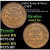 Image 1 : (1863) Army & Navy Civil War Token 1c Grades Choice Unc BN