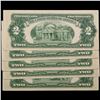 Image 7 : 5x Consecutive Serial 1953A $2 Red Seal United States Notes, all CU Grade Grades Choice CU