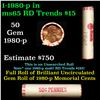Shotgun Lincoln 1c roll, 1980-p 50 pcs Brandt Wrapper.