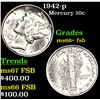 Image 1 : 1942-p Mercury Dime 10c Grades GEM++ FSB