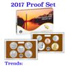 Image 1 : 2017 Mint Proof Set In Original Case! 10 Coins Inside!