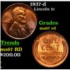 Image 1 : 1937-d Lincoln Cent 1c Grades GEM++ Unc RD