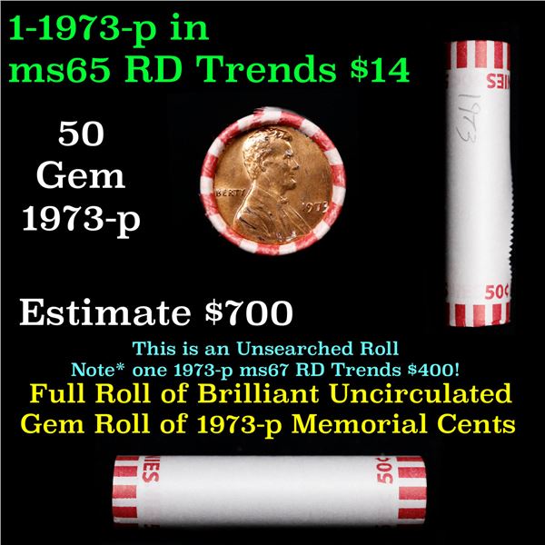 Shotgun Lincoln 1c roll, 1973-p 50 pcs Wrapper