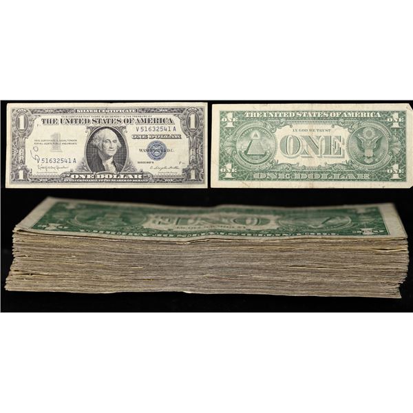 Variety Pack of 100 1935-1957 $1 Blue Seal Silver Certificates Grades ng