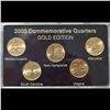 24k Gold Plated 2000-d United States Quarters Set - 5 pc