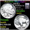 ***Auction Highlight*** 1914-s Buffalo Nickel 5c Graded ms64+ By SEGS (fc)