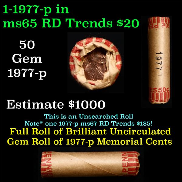 Shotgun Lincoln 1c roll, 1977-p 50 pcs Wrapper