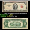 1953 $2 Red Seal United States Note Grades vf+