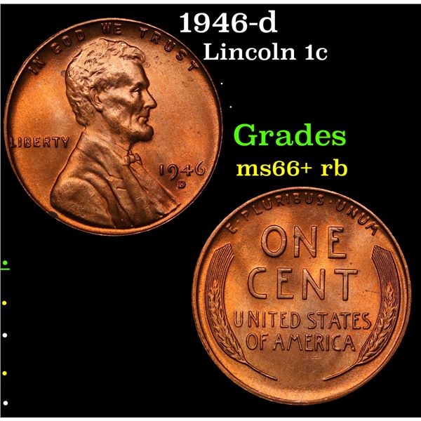 1946-d Lincoln Cent 1c Grades GEM++ RB
