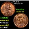 Image 1 : 1919-p Lincoln Cent 1c Grades Gem+ Unc RB