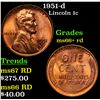 1951-d Lincoln Cent 1c Grades GEM++ RD