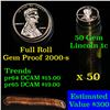 Image 1 : Proof Lincoln 1c roll, 2000-s 50 pcs