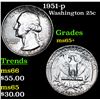 Image 1 : 1951-p Washington Quarter 25c Grades GEM+ Unc