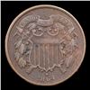 Image 2 : 1864 Large Motto Two Cent Piece 2c Grades vf++
