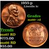 1955-p Lincoln Cent 1c Grades GEM++ RD
