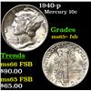 Image 1 : 1940-p Mercury Dime 10c Grades GEM+ FSB