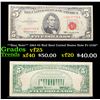 **Star Note** 1963 $5 Red Seal United States Note Fr-1536* Grades vf+