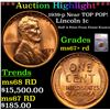***Auction Highlight*** 1939-p Lincoln Cent Near TOP POP! 1c Graded ms67+ rd By SEGS (fc)