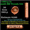 Image 1 : Shotgun Lincoln 1c roll, Standard Paper Goods Wrapper 1961-p 50 pcs