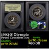 Image 1 : Proof 1992-S Olympic Modern Commem Half Dollar 50c Graded GEM++ Proof Deep Cameo By USCG
