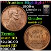 ***Auction Highlight*** 1909-s Lincoln Cent 1c Graded Choice+ Unc RD By USCG (fc)