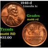 Image 1 : 1946-d Lincoln Cent 1c Grades GEM+ Unc RD