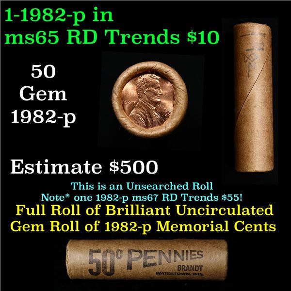 Shotgun Lincoln 1c roll, 1982-p 50 pcs Brandt Wrapper