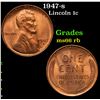 Image 1 : 1947-s Lincoln Cent 1c Grades GEM+ Unc RB