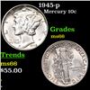 Image 1 : 1945-p Mercury Dime 10c Grades GEM+ Unc
