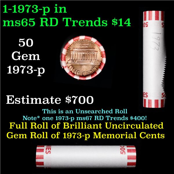 Shotgun Lincoln 1c roll, 1973-p 50 pcs Wrapper