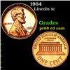 Image 1 : Proof 1964 Lincoln Cent 1c Grades Gem++ Proof Red Cameo