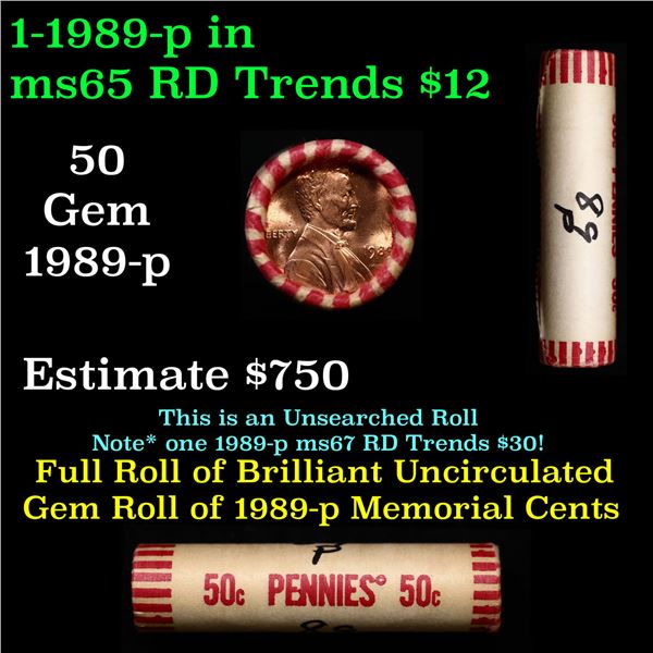 Shotgun Lincoln 1c roll, 1989-p 50 pcs Wrapper
