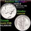 Image 1 : ***Auction Highlight*** 1928-d Mercury Dime 10c Graded Choice Unc FSB By USCG (fc)