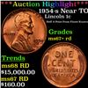 ***Auction Highlight*** 1954-s Lincoln Cent Near TOP POP! 1c Graded ms67+ rd By SEGS (fc)