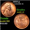 Image 1 : 1955-p Lincoln Cent 1c Grades GEM+ Unc RD