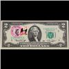 Image 2 : 1976 $2 Federal Reserve Note 1st Day of Issue, with Stamp Grades Gem CU
