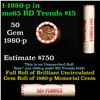 Image 1 : Shotgun Lincoln 1c roll,Merchants Bank Wrapper 1980-p 50 pcs